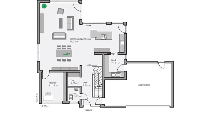 Baumeister-Haus Haus Schönborn Grundriss Erdgeschoss