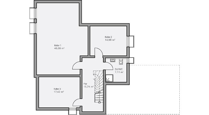 Baumeister-Haus Haus Schönborn Grundriss Kellergeschoss