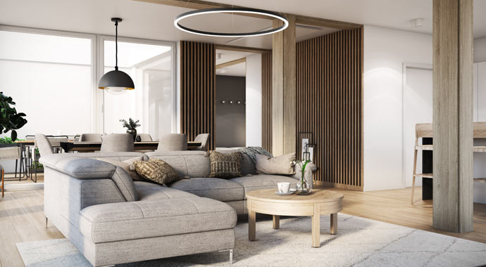 Wohnbereich Bungalow 140 FT von NEXT by Danwood