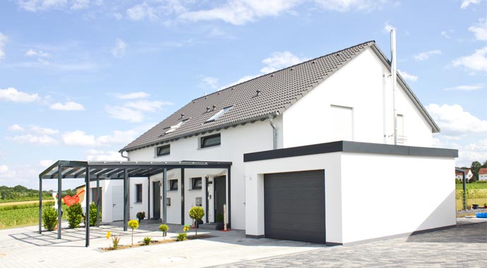 Außenansicht Doppelhaus Homestory 343 von Lehner Haus