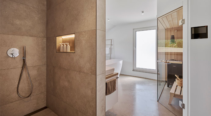 Badezimmer Haus Bieg von Fertighaus WEISS