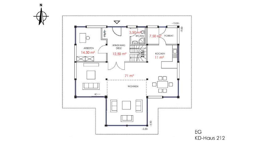 KD-haus kd-212 Grundriss Erdgeschoss