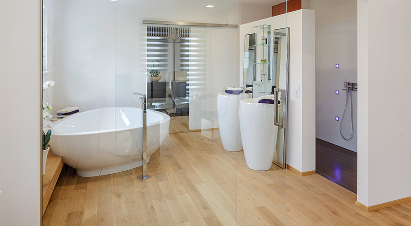 Luxhaus Flachdach 153 Badezimmer