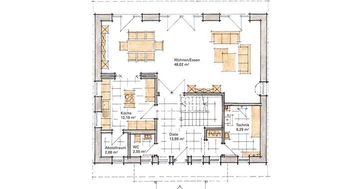 Gussek Haus Musterhaus Diana Grundriss Erdgeschoss