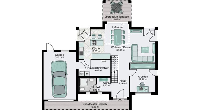 Grundriss Erdgeschoss Haus Köln von STREIF Haus