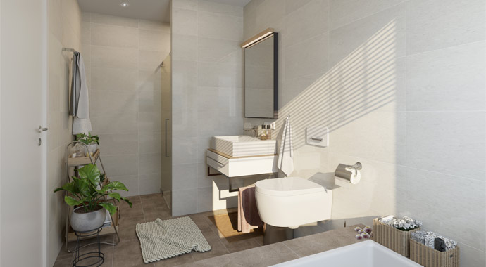 Badezimmer Chalet 122 edition von Favorit Massivhaus