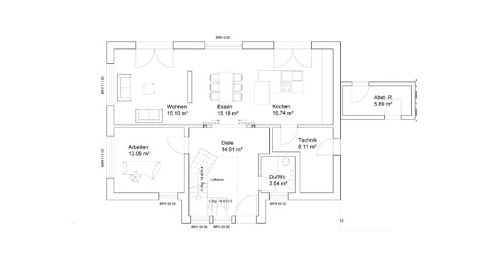 Partner-Haus Haus Nettetal Grundriss Erdgeschoss