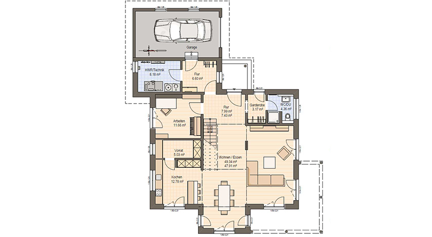 Haas MH Poing 187 Grundriss Erdgeschoss