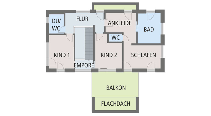 Grundriss Obergeschoss Musterhaus Concept-M 170 von Bien-Zenker