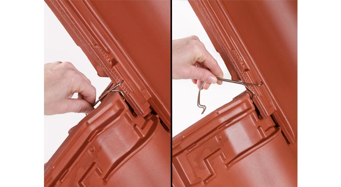 Dacheindeckung Erlus Universalsturmklammer II