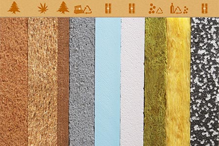 Verschiedene Dämmstoffe