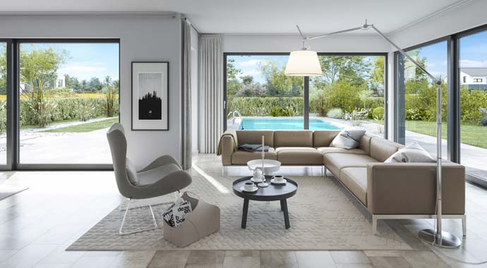 Wohnbereich Bauhaus Anteo von Kern-Haus