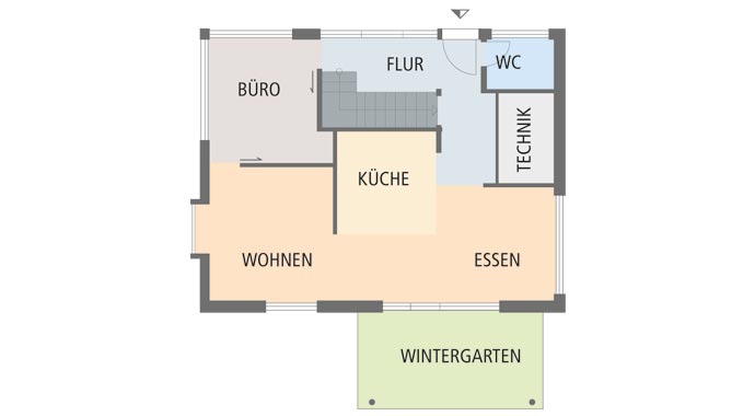 Grundriss Erdgeschoss Musterhaus Günzburg von Lehner-Haus
