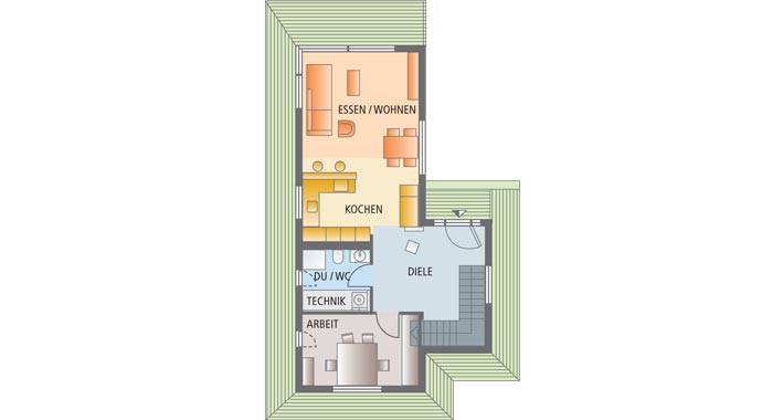 Luxhaus Musterhaus fine Grundriss Erdgeschoss