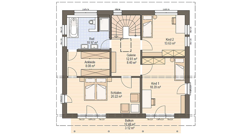 Haas MH Falkenberg 168 Grundriss Obergeschoss