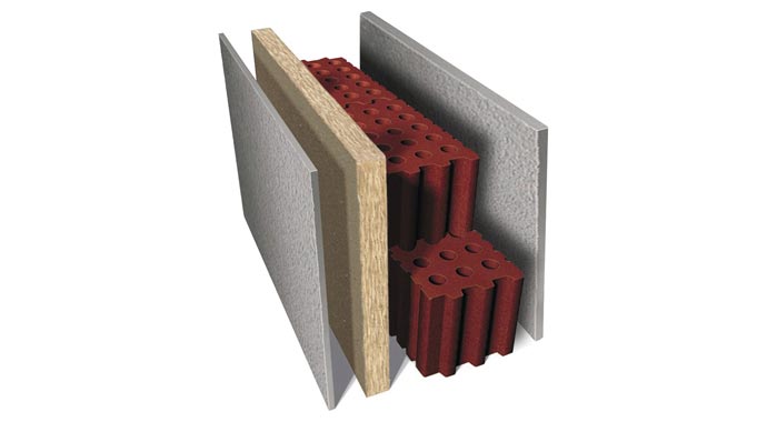 Das Innendämmsystem von Inthermo aus Holzfaserdämmplatten.