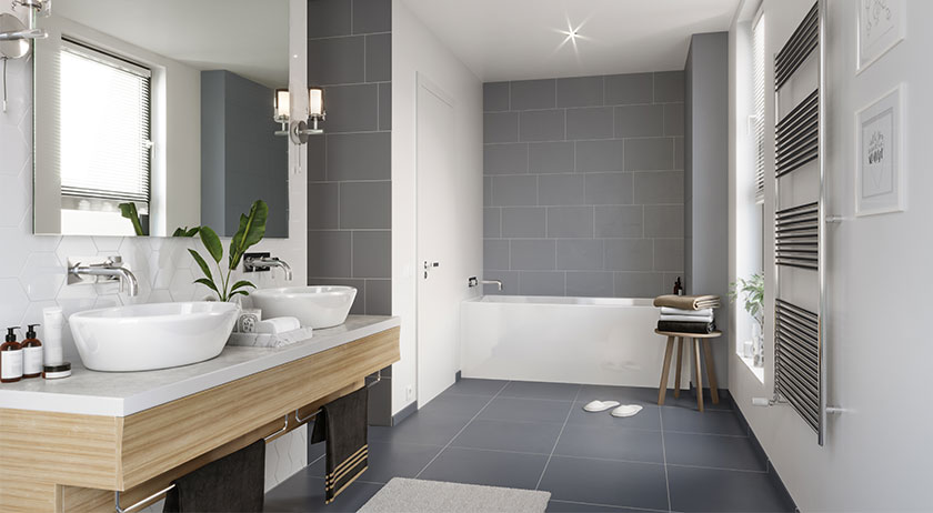 Schwabenhaus Solitaire-E-125 Wohnbeispiel Badezimmer