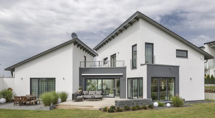 Luxhaus Pultdachhaus Klassik 233 Außenansicht