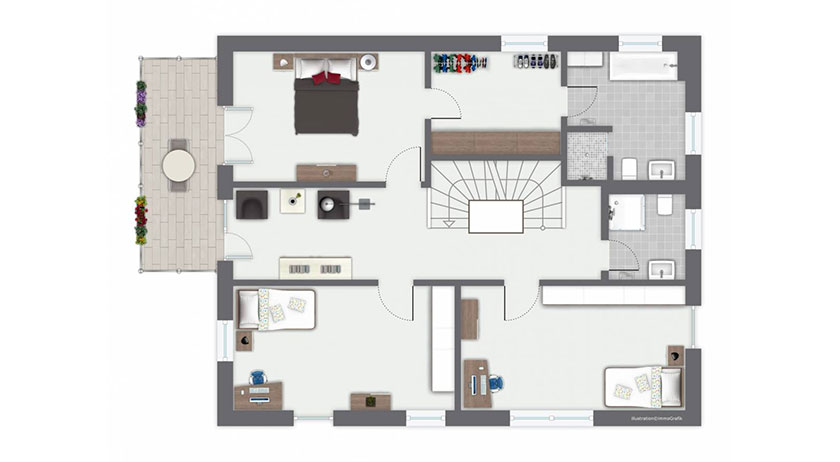 Gussek Haus Modell Ponticelli Grundriss Obergeschoss