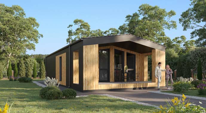 Außenansicht Bungalow Montreal von Hauswärts