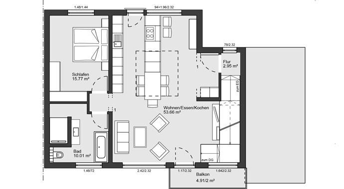 Grundriss Obergeschoss Haus Renz von SchwörerHaus