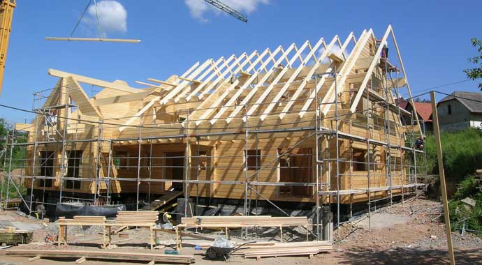Außenansicht Blockhaus von Finnscania