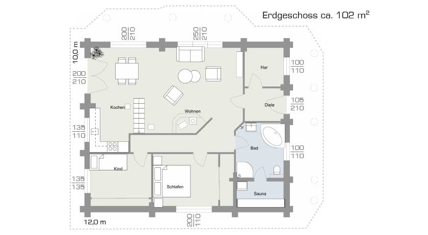 LéonWood Alaska Grundriss Erdgeschoss