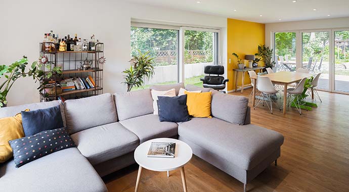 Wohnzimmer. Foto: WeberHaus