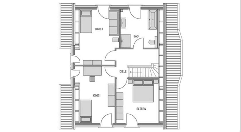 Heinz von Heiden Einfamilienhaus M 52 Grundriss Obergeschoss