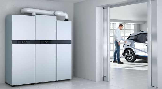 Brennstoffzellenheizung Vitovalor 300-P mit Energiespeicher Vitocharge