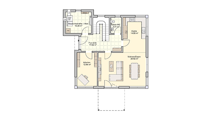 Grundriss Erdgeschoss Musterhaus Köln von Fingerhut Haus