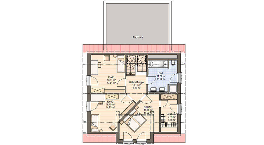 Haas Fertigbau Haas MH 163 Grundriss Dachgeschoss