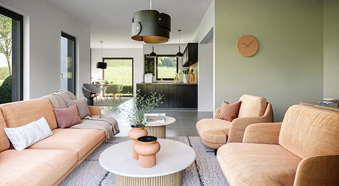 Wohnzimmer. Foto: Bien-Zenker