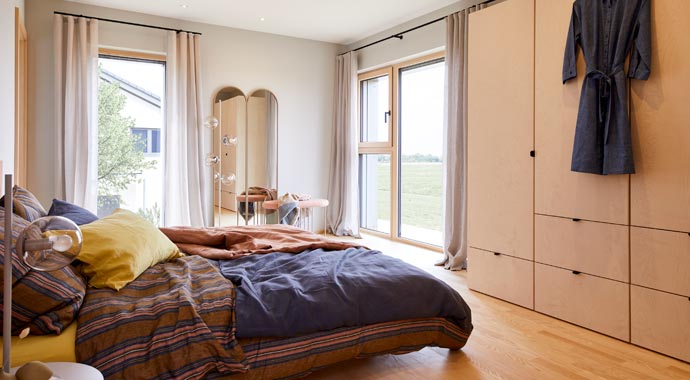 Schlafzimmer Musterhaus Schwarzwald von Bau-Fritz