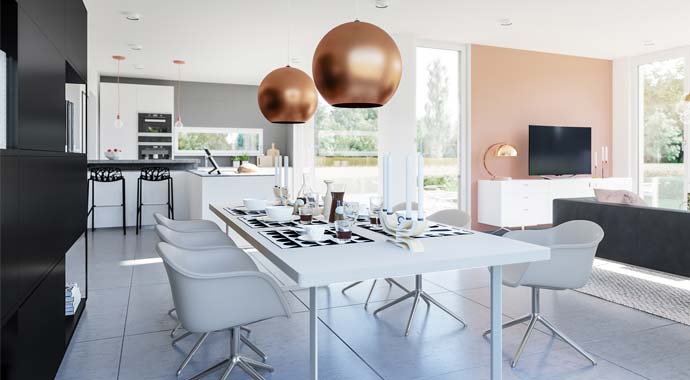 Essbereich Stadtvilla CONCEPT-M 154 Hannover von Bien-Zenker
