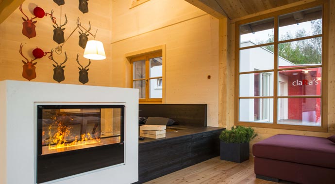 Rubner Haus Blockhaus Clara Wohnbereich