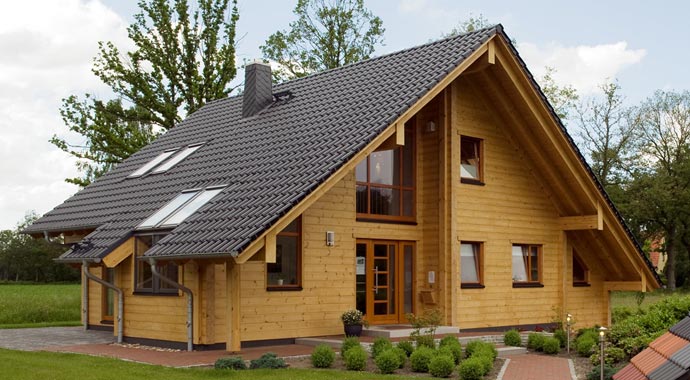 Fullwood Wohnblockhaus Musterhaus Haus Barkhof Außenansicht