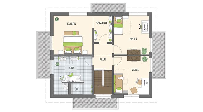 Grundriss Dachgeschoss MEDLEY 3.0 - Musterhaus Mannheim von FingerHaus
