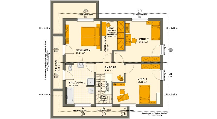 Living Haus Sunshine 165 V4 Grundriss Obergeschoss